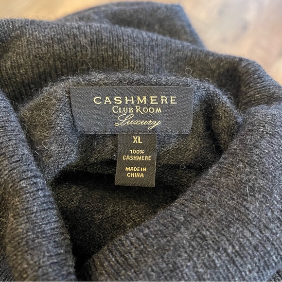 Club Room Luxury Cashmere Turtle Neck Sweater Heathered Dark Gray Women’s Sz XL - Picture 7 of 9